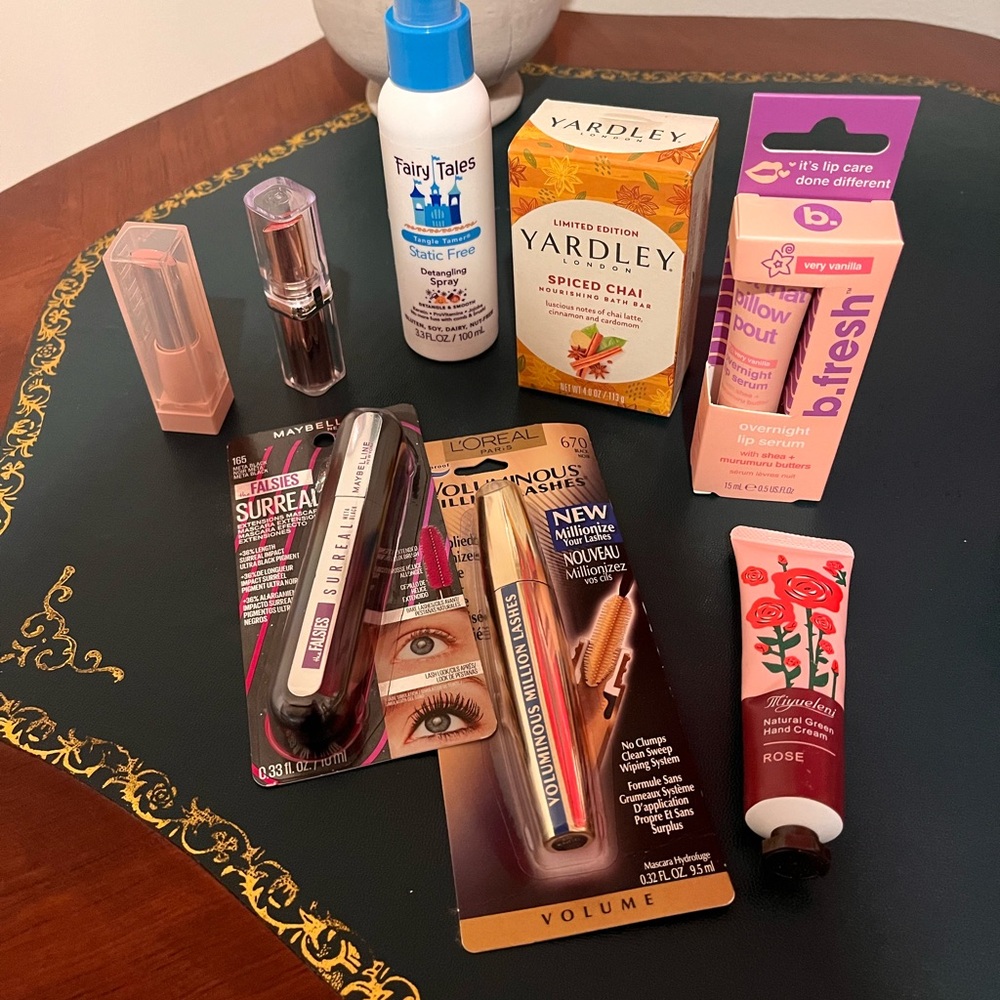 Lot of makeup and skincare products